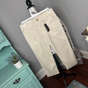 Banana Republic Boyfriend Rolled Cuff Chino Pant Size 6 NWT Cream Khaki